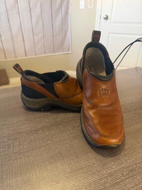 Ariat Women's Sport Clog Brown Leather ATS Slip-On Shoes Size 6.5